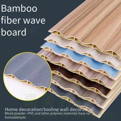 Factory direct bamboo fiber corrugated board background wall clapboard ecological wood arc corrugated board decoration