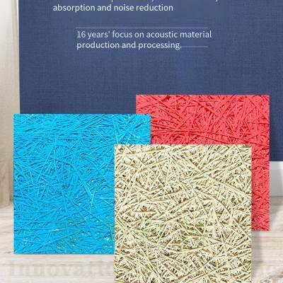 Wholesale wood wool sound-absorbing board factory direct KTV shopping mall multi-function hall meeting room wall decoration multi-color optional.
